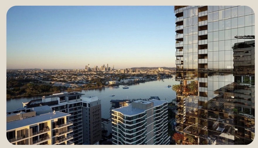 Brisbane riverfront aerial